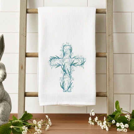 Spring Easter Cross - Cotton Tea Towel