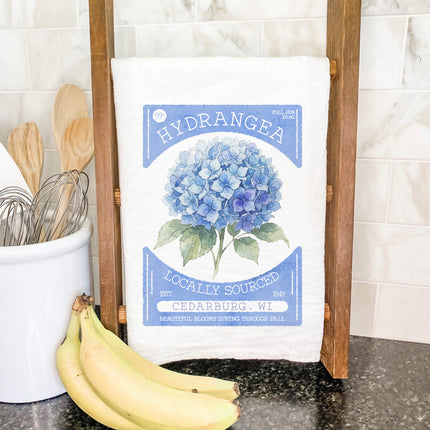 Hydrangea Seed Packet - Custom Cotton Tea Towel