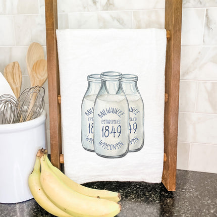Vintage Milk Bottles - Custom Cotton Tea Towel