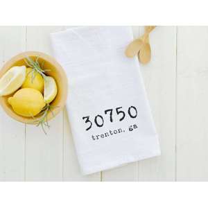 Zip Code - Custom Cotton Tea Towel