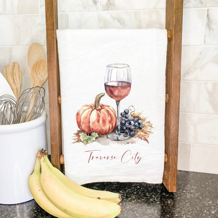 Wine Setting - Custom Cotton Tea Towel
