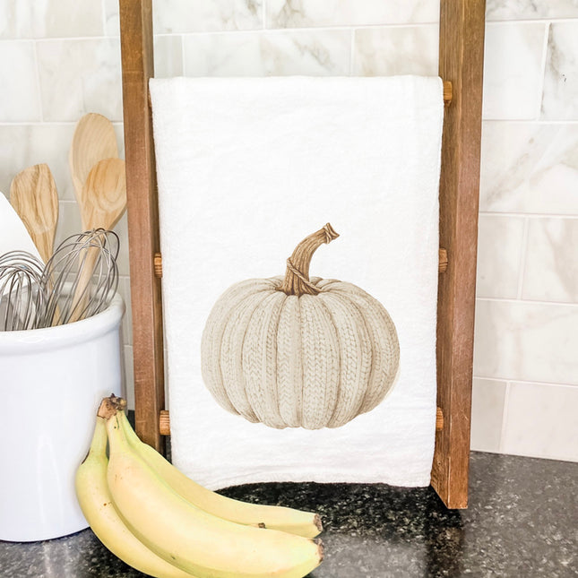 Knit Pumpkin - Customizable Cotton Tea Towel