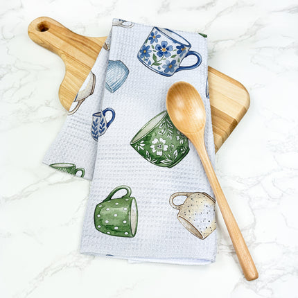 Coffee Mugs - Waffle Weave Towel