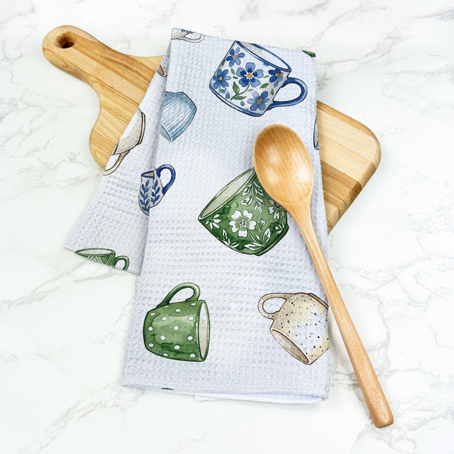 Coffee Mugs - Waffle Weave Towel