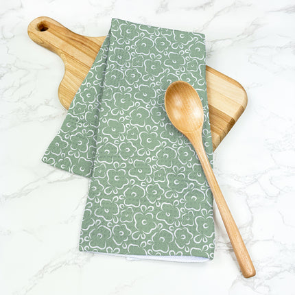 Simple Hand Drawn Flowers - Waffle Weave Towel