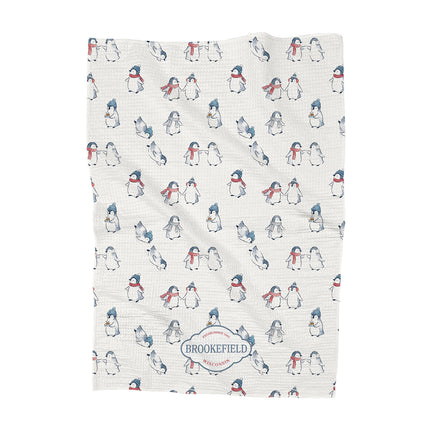 Winter Penguins - Custom Waffle Weave Towel