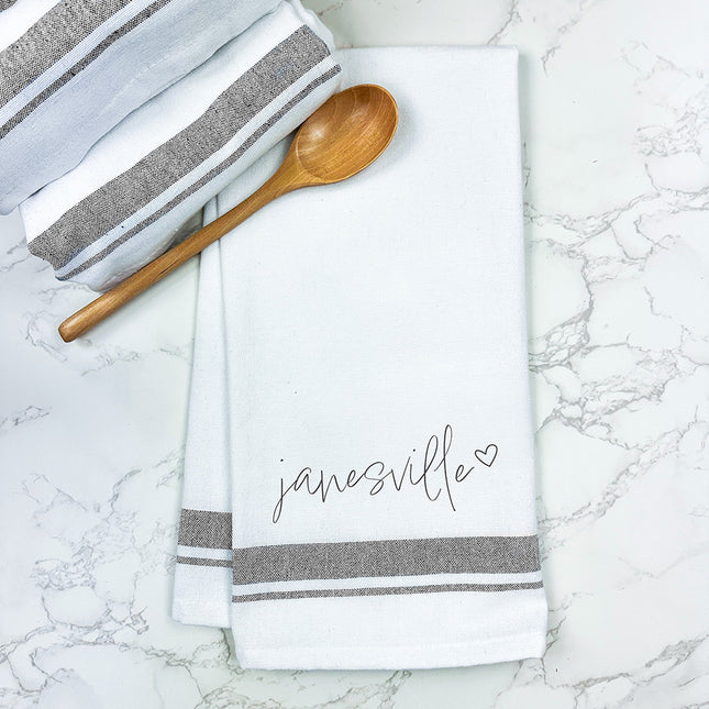 Cursive Heart - Custom Premium Farmhouse Towel