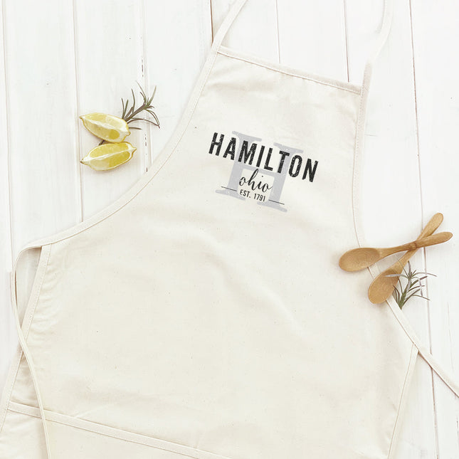 City and State w/ Initial - Custom Women's Apron