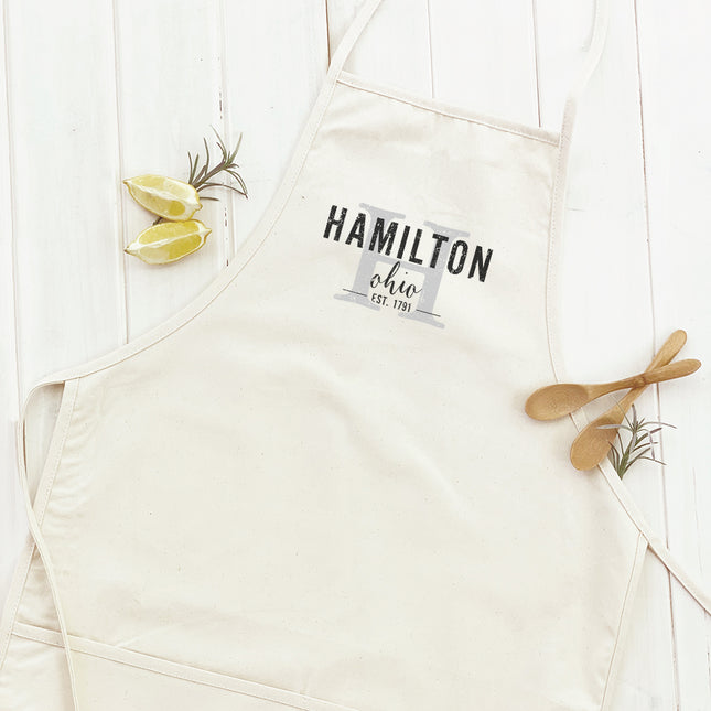 City and State w/ Initial - Custom Women's Apron