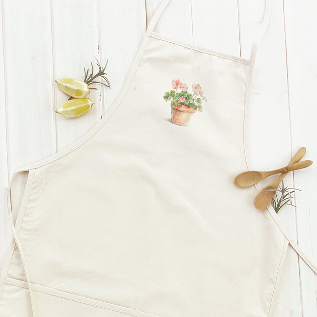 Watercolor Potted Plant - Women's Apron