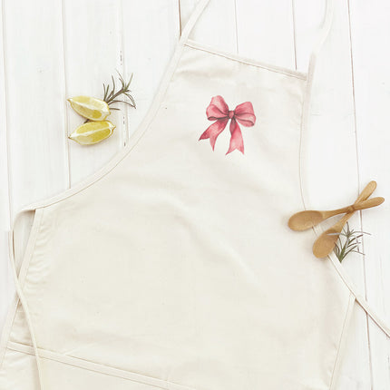 Red Gift Bow - Customizable Women's Apron