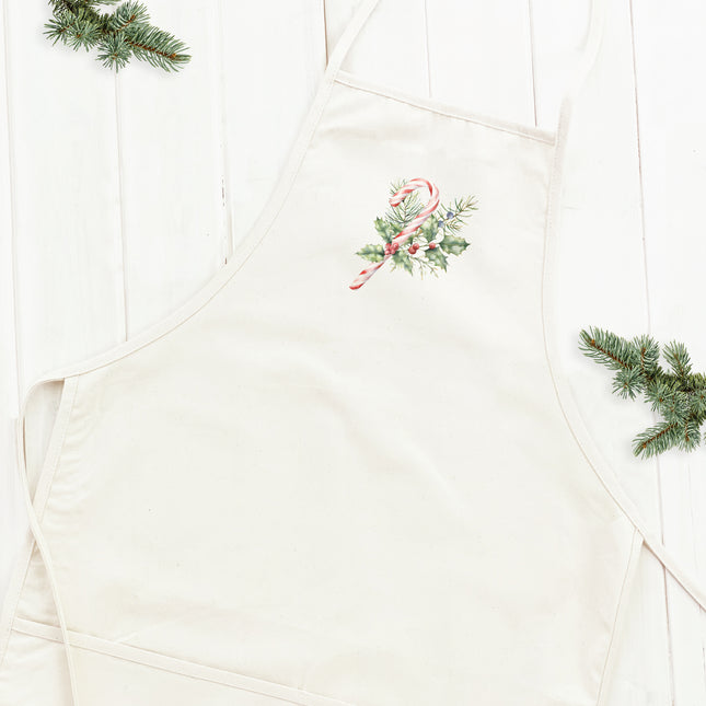 Candy Cane with Holly - Customizable Women's Apron