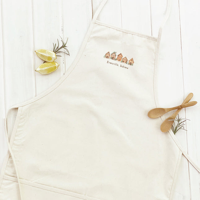 Gingerbread Houses w/ City, State - Custom Women's Apron