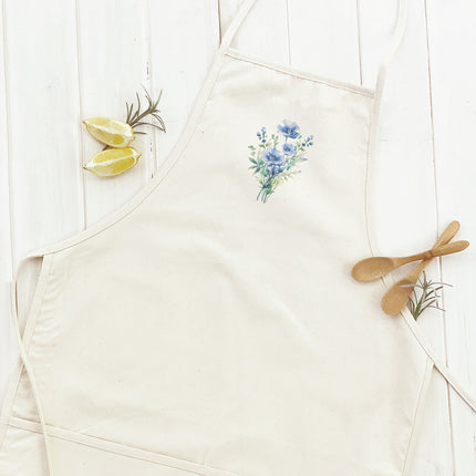 Watercolor Indigo Bouquet - Women's Apron