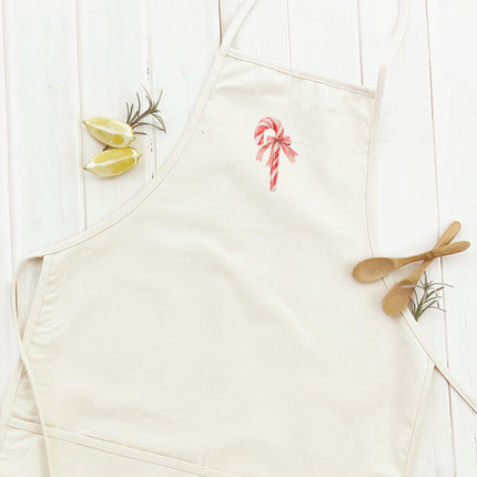 Candy Cane with a Bow - Customizable Women's Apron
