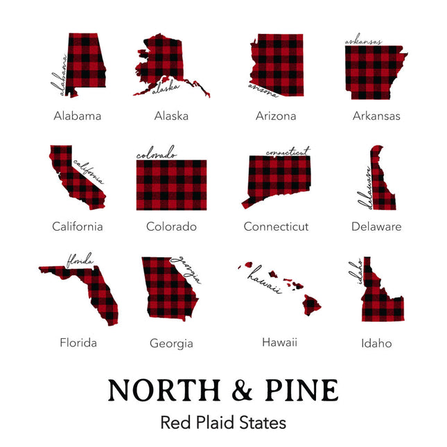 Red Plaid State - Custom Ornament