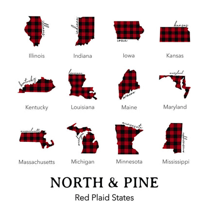 Red Plaid State - Custom Ornament