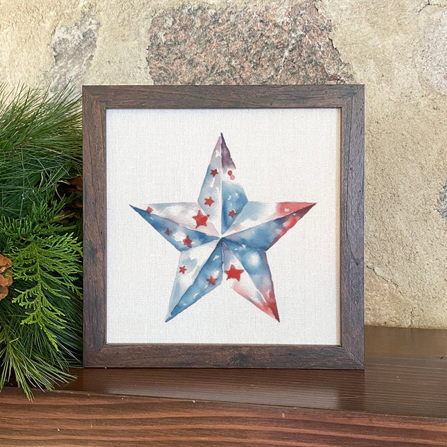 Patriotic Star - Framed Sign
