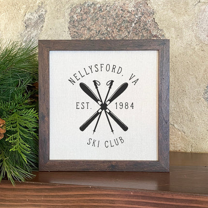 Ski Club w/ City, State - Custom Framed Sign