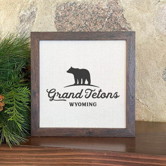 Bear Silhouette w/ City, State - Custom Framed Sign