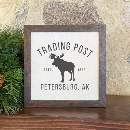 Trading Post w/ City, State - Custom Framed Sign