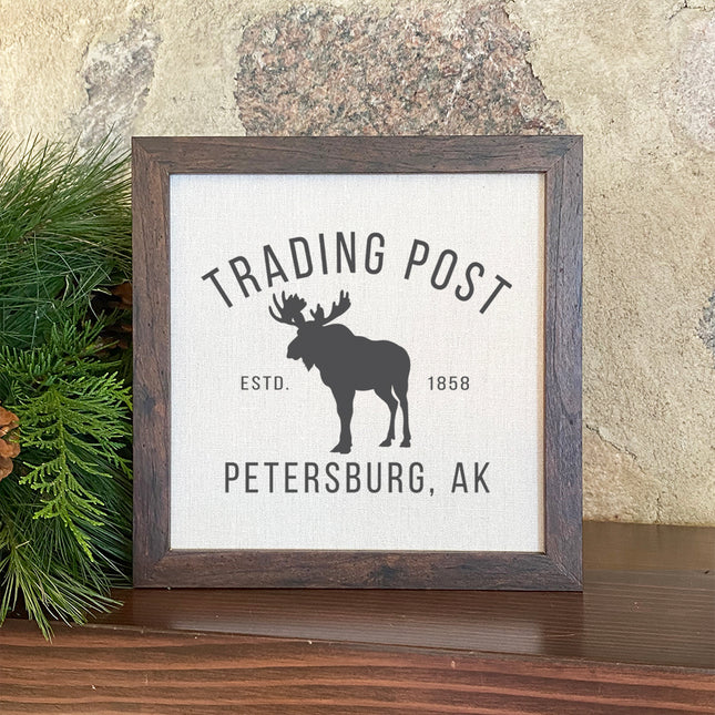Trading Post w/ City, State - Custom Framed Sign