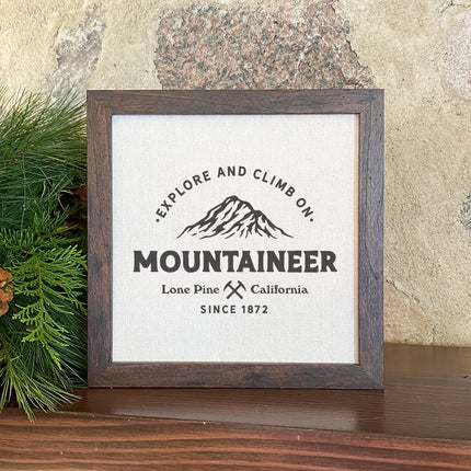 Mountaineer w/ City, State - Custom Framed Sign