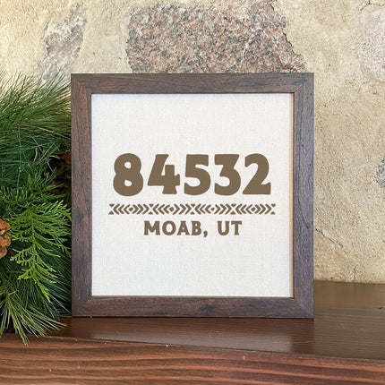 Western Zip Code w/ City State - Custom Framed Sign