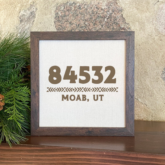 Western Zip Code w/ City State - Custom Framed Sign