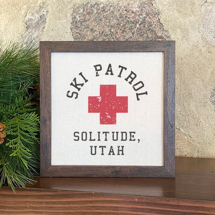 Ski Patrol w/ City State - Custom Framed Sign