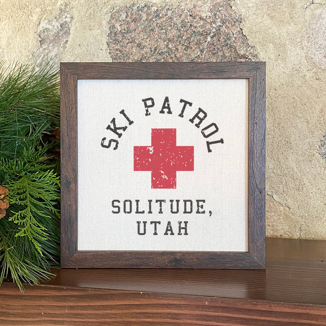 Ski Patrol w/ City State - Custom Framed Sign