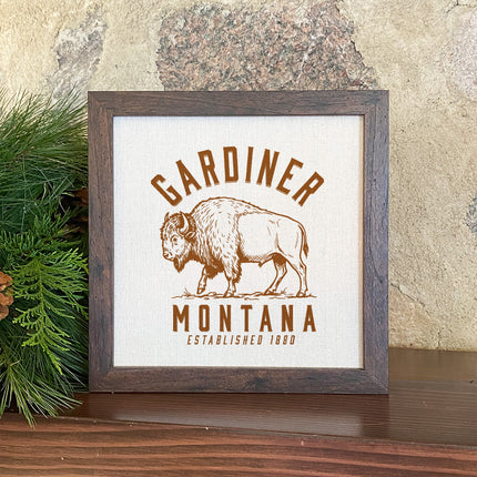 Buffalo Illustration - Custom Framed Sign