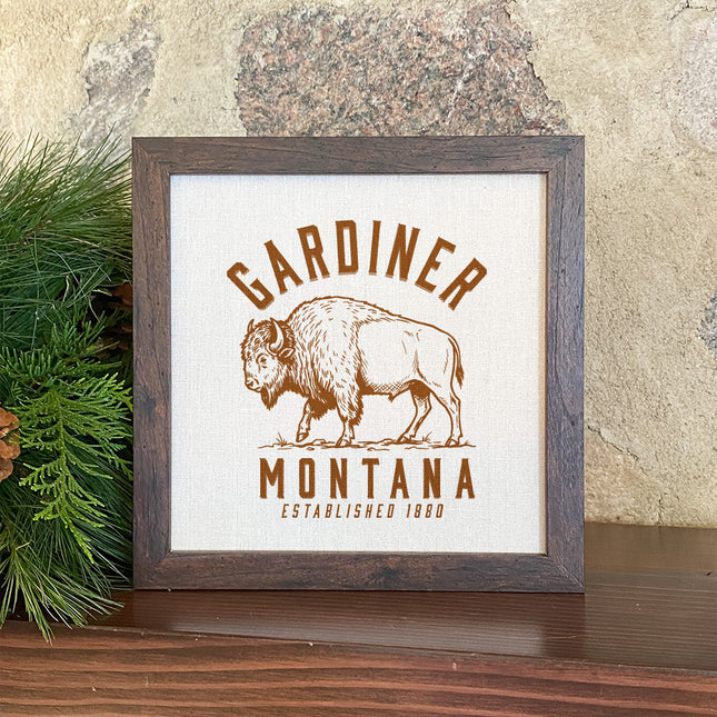 Buffalo Illustration - Custom Framed Sign