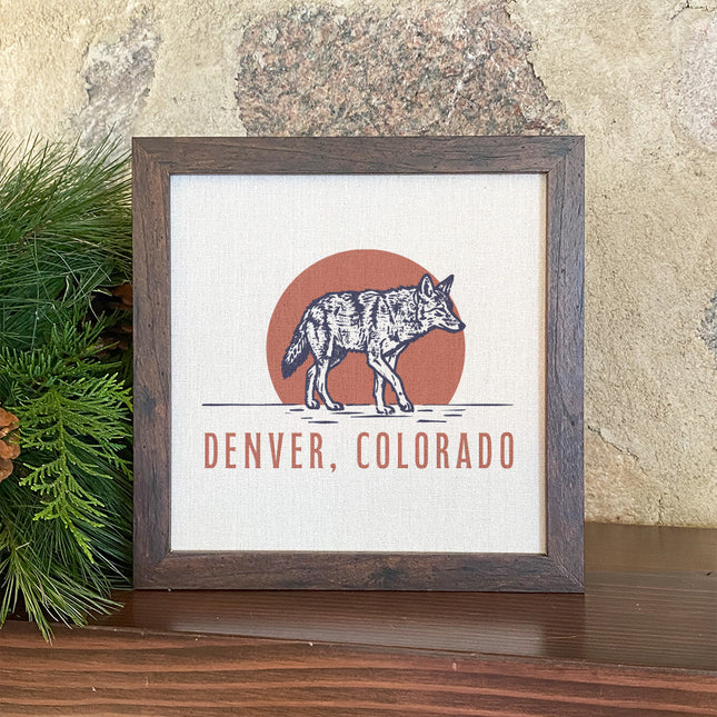 Coyote at Sunset - Custom Framed Sign