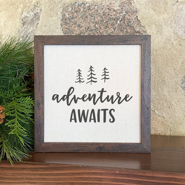 Adventure Awaits (Trees) - Framed Sign