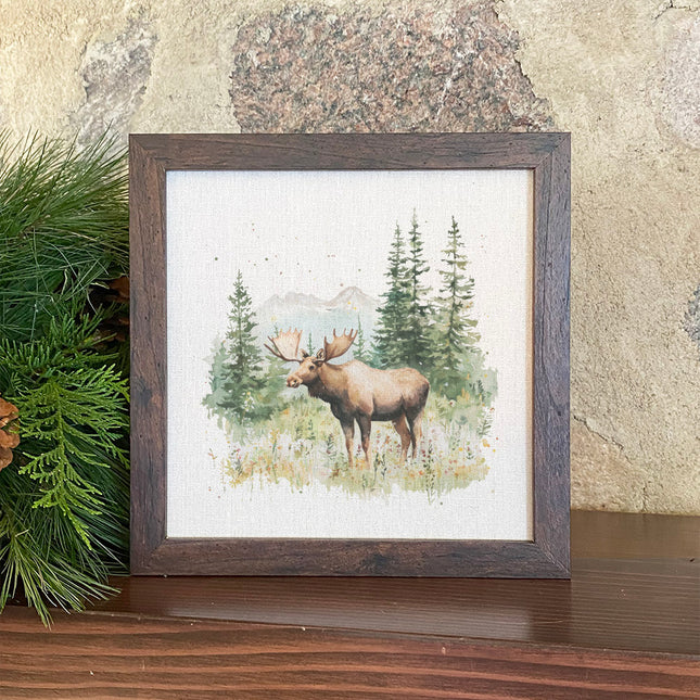 Moose Scene - Spring Framed Sign