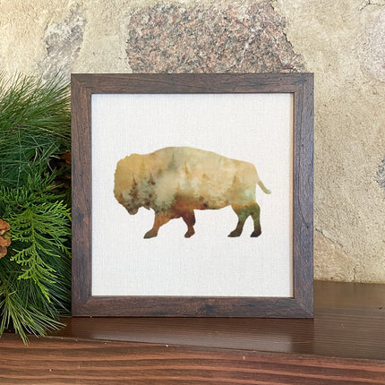 Watercolor Buffalo - Framed Sign
