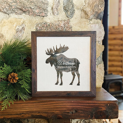 Moose Silhouette - Custom Framed Sign