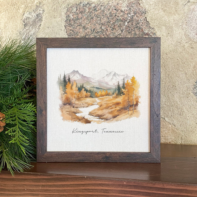 Autumn Mountain Scene - Custom Framed Sign