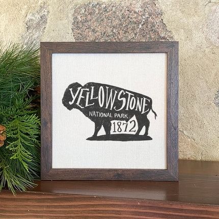 Yellowstone National Park Buffalo - Framed Sign