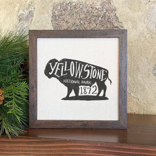 Yellowstone National Park Buffalo - Framed Sign