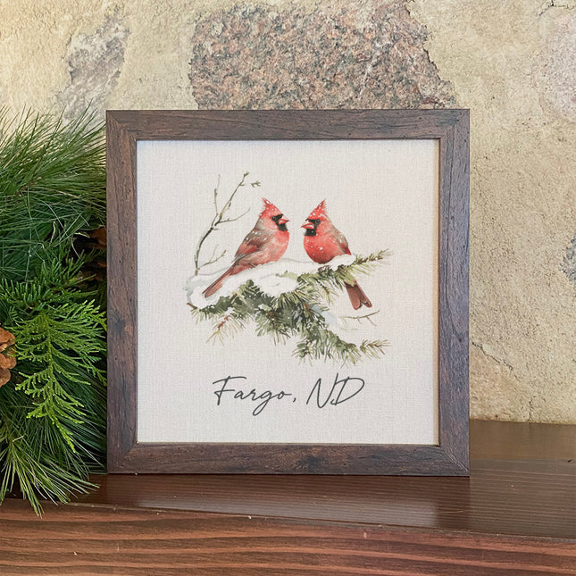 Winter Cardinals - Custom Framed Sign