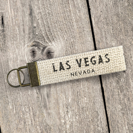 Distressed City, State - Custom Canvas Key Fob