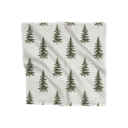 Winter Evergreen - Waffle Weave Washcloth