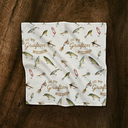 Fishing Lures - Custom Waffle Weave Washcloth