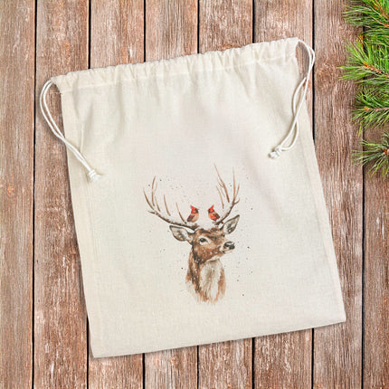 Cardinal Crown - Customizable Cotton Cinch Bag