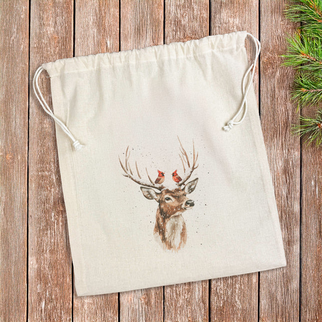 Cardinal Crown - Customizable Cotton Cinch Bag