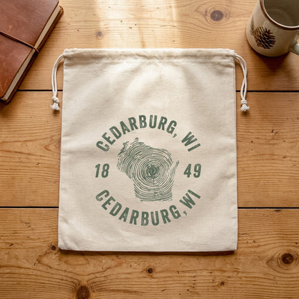Tree Ring State - Custom Cotton Cinch Bag