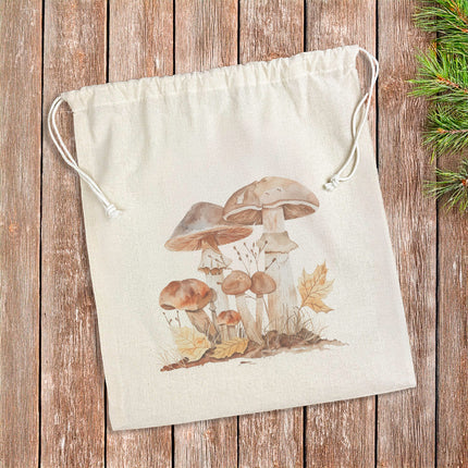 Forest Floor Mushrooms - Cotton Cinch Bag