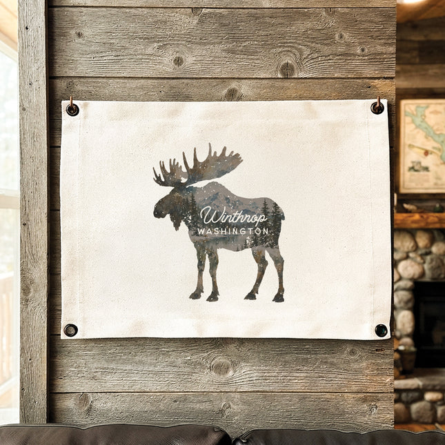 Moose Silhouette - Custom Canvas Wall Hanging